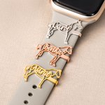 Personalized Minimalist Horse Silhouette Watch Band Charm with Name Pet Party Anniversary Birthday Gift for Horse Lovers
