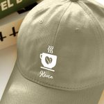 Personalized Coffee Element Classic Breathable Peak Cap with Name Fashion Accessories Birthday Holiday Gift for Friends Family Coffee Lovers