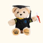 Personalised Cute Graduation Teddy Bear Plush Toy with Name and School Badge Graduation Gift for Class of 2025 Graduates