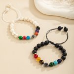 Personalised Micro-carved Photo Projection Adjustable Beaded Bracelet Dainty Jewellery Anniversary Birthday Gift for Family Friend