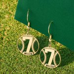 Personalised Baseball Silhouette Stainless Steel Earrings with Name and Number Game Day Team Birthday Gift for Baseball Mom Athlete