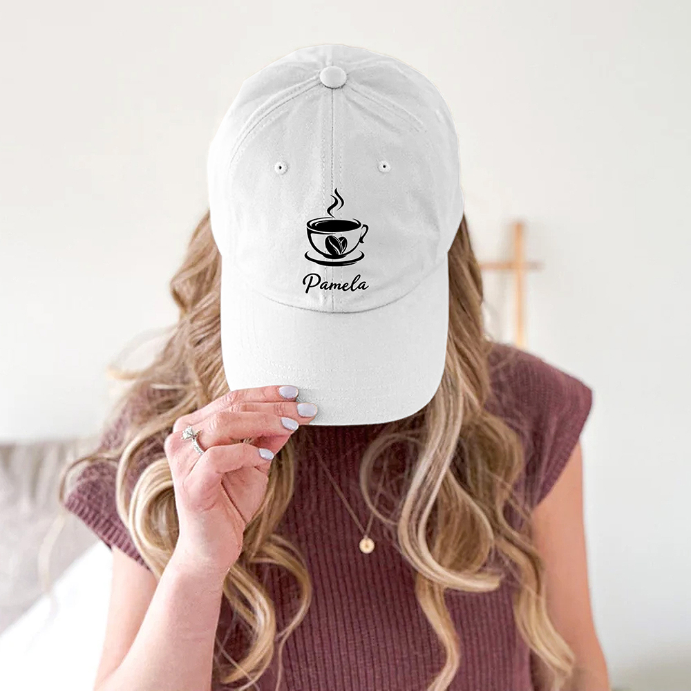 Casquette classique respirante avec nom Accessoires de mode Cadeau d'anniversaire pour les amis, la famille et les amateurs de café