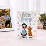 Personalized Dog Mom or Dad 3D Cartoon Character and 1-4 Dogs Building Block Puzzles with Name Home Decor Keepsake Birthday Gift for Dog Lovers