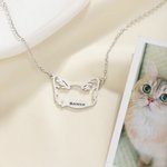 Personalisierte zierliche niedliche Hund Katze Ohren Halskette mit Namen Jahrestag Geburtstag Geschenk für Hund Katze Besitzer