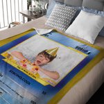 Personalized Cute Pokepet Card Soft Throw Blanket with Photo and Name Home Decor Father's Day Christmas Birthday Gift for Family Couple