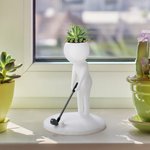 Personalized Anthropomorphic 3D Golf Succulent Planter with Name Home Decor Birthday Gift for Golf Lovers Players