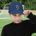 Henkilökohtainen Monivärinen Soccer Design Classic Peak Cap Baseball hattu nimi Daily Accessory Syntymäpäivä lahja lapsille aikuisille jalkapallon ystäville