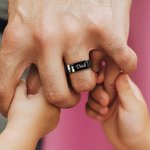 Personalizado 1-6 Birthstones Hombres Anillo con texto grabado Joyería de la Familia Día del Padre Cumpleaños Regalo para Papá Abuelo