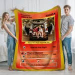 Personalized Cute Pokepet Card Soft Throw Blanket with Photo and Name Home Decor Father's Day Christmas Birthday Gift for Family Couple