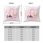 Personalisierte niedliche Tier Ballerina weichen Wurf Kissenbezug mit Namen Home Decor Geburtstagsgeschenk für Ballett-Liebhaber Mädchen