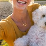 Personalisierte zierliche niedliche Hund Katze Ohren Halskette mit Namen Jahrestag Geburtstag Geschenk für Hund Katze Besitzer