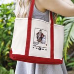 Personalised Embroidered Music Player Photo Design Oxford Large Tote Bag with Song and Singer Name Birthday Gift for Family Friends