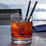 Personalisierte gravierte Linie Portrait Foto 10 oz Whiskey Glas mit Namen Vatertag Geburtstag Geschenk für Mann