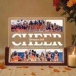 Personalisiertes 6 Foto-Collage Fußball Team Acryl LED-Nachtlicht mit Text Holzsockel Tischdeko Dankeschön Geburtstag Geschenk für Trainer Sportfans
