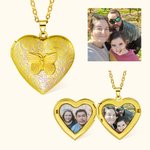 Personalisierte lila Herz Foto Halskette mit Schmetterling für Mutter Ehefrau Schmuck Geschenk