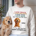 Personalized Happy Father’s Day 3D Cartoon Dog Soft T-shirt Sweatshirt with Name Father’s Day Birthday Gift for Dad Pet Lovers