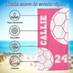 Toalla de playa personalizada de gran tamaño y secado rápido con temática de baloncesto y fútbol regalo para amantes de los deportes