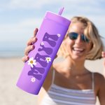 Henkilökohtainen monivärinen Daisy nimi 16 oz Matte Tumbler oljen kanssa Travel Beach Party tarvikkeet syntymäpäivälahja naisille tytöille