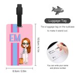 Personalised Multicolor Shadow Monogram Stripe Cartoon Character Luggage Tag Travel Accessories Birthday Gift for Family Kids