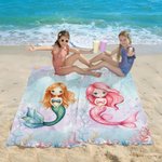 Toalla de playa personalizada con el nombre de la princesa sirena del mundo submarino de gran tamaño y secado rápido Regalo de cumpleaños esencial para viajes de verano para niñas