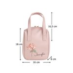Sac de Maquillage Portable en Cuir PU Personnalisé avec Nom Fleur de Naissance Accessoire de Grande Capacité Multi-compartiment Cadeau pour Femme