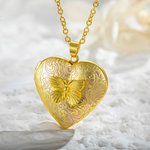 Personalisierte lila Herz Foto Halskette mit Schmetterling für Mutter Ehefrau Schmuck Geschenk