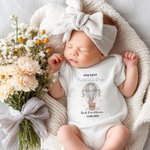 Personalized Our First Father's Day 100% Cotton T-Shirt Baby Bodysuit Matching Set with Name and Date Father's Day Anniversary Gift for Family