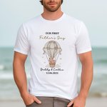 Personalized Our First Father's Day 100% Cotton T-Shirt Baby Bodysuit Matching Set with Name and Date Father's Day Anniversary Gift for Family