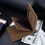 Portefeuille personnalisé en cuir PU avec 1-16 noms gravés et fentes pour cartes Anniversaire Fête des Pères Cadeau pour Grand-père Papa