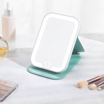 Personalized Birth Flower Cartoon Character LED Three-color Makeup Mirror with Name Travel Essential Anniversary Birthday Gift for Women Girls