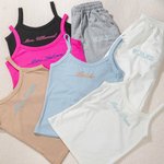 Personalised Multicolour Embroidered Vest Sweatpants Set with Name and Date Birthday Wedding Party Gift for Women Girls