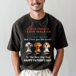 Personalized Happy Father’s Day 3D Cartoon Dog Soft T-shirt Sweatshirt with Name Father’s Day Birthday Gift for Dad Pet Lovers