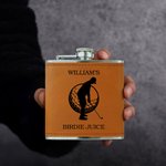 Bouteille de liqueur en cuir PU personnalisée avec nom pour la fête des pères Cadeau d'anniversaire pour les hommes d'honneur Amoureux du golf
