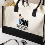 Personalized Cartoon Medical Character Large Capacity Canvas Tote Bag with Name Birthday Appreciation Gift for Nurse Doctor Medical Staff