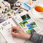 Personligt husbilstält tecknad karaktär Spiralanteckningsbok med namn och text Resa Födelsedagspresent för vän familj