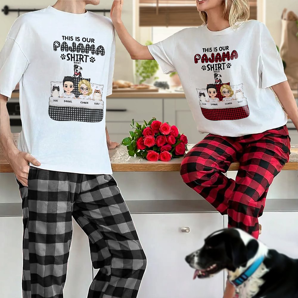 Pyjama Personnalisé Animaux | Cadeau Couple (Chien & Chat) - Callie FR