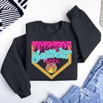 Personalised Baseball Softball Mama Ice Cream Drip Multicolor T-shirt Sweatshirt with Name and Number Game Day Birthday Gift for Ball Sport Lovers