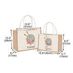 Personalizzato nascita fiore aghi maglia filato grande iuta borsa tote con nome accessori viaggio compleanno vacanza regalo per gli amanti del lavoro a maglia donne