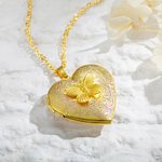 Personalisierte lila Herz Foto Halskette mit Schmetterling für Mutter Ehefrau Schmuck Geschenk