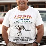 Personalized Happy Father’s Day 3D Cartoon Dog Soft T-shirt Sweatshirt with Name Father’s Day Birthday Gift for Dad Pet Lovers