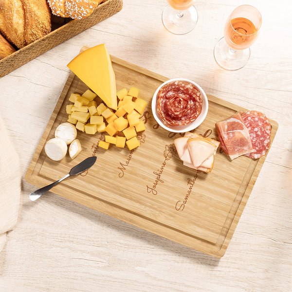 Henkilökohtainen Syntymä Kukka Garden Bambu leikkuulauta mehu Groove kaiverrettu nimi Housewarming äitienpäivälahja äidille isoäiti