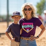 Personalised Baseball Softball Mama Ice Cream Drip Multicolor T-shirt Sweatshirt with Name and Number Game Day Birthday Gift for Ball Sport Lovers