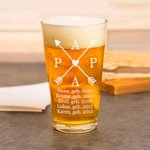 Personalisiertes 475 ml PAPA Bierglas mit 1-5 Namen und Jahr Haus Deko Vatertag Geburtstag Geschenk für Papa Opa Herren