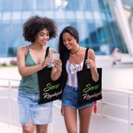 Henkilökohtainen vaaleanpunainen ja vihreä Sorority Suuri kangas Kangas Kangaskassi nimi Travel tarvikkeet syntymäpäivälahja sisaret ystävät