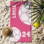 Asciugamano da spiaggia personalizzato multicolore in microfibra ad asciugatura rapida oversize con nome regalo ideale per amanti dello sport