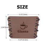 Gepersonaliseerde lederen koffiekop hoes met gegraveerde naam past 10 oz - 20 oz Cups Dagelijks gebruik Verjaardag Aanmoedigend geschenk voor koffieliefhebber werknemer