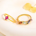 Personalized Vintage 1-5 Marquise Birthstone Ring Dainty Jewelry Anniversary Mother's Day Birthday Gift for Women Mother Grandmother