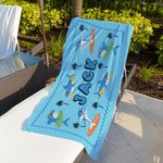 Personalisierte Ozean Welt Meerjungfrau Hai schnell trocken überdimensioniert Mikrofaser Strandtuch mit Namen Strand Party Wesentliche Geburtstagsgeschenk für Mädchen Jungen