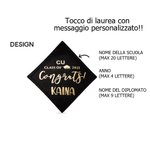 Orsacchiotto di peluche personalizzato con nome e anno sui piedi e distintivo scolastico regalo di laurea per diplomati del 2025