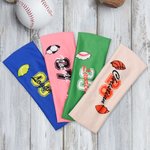 Personalised Multicolour Ball Sports Stretchy Anti-sweat Headband with Name and Number Sports Accessory Birthday Gift for Men Women Ball Lovers